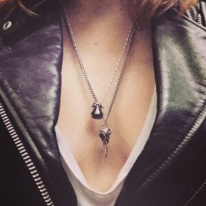 King Baby Raven Skull Pendant Necklace